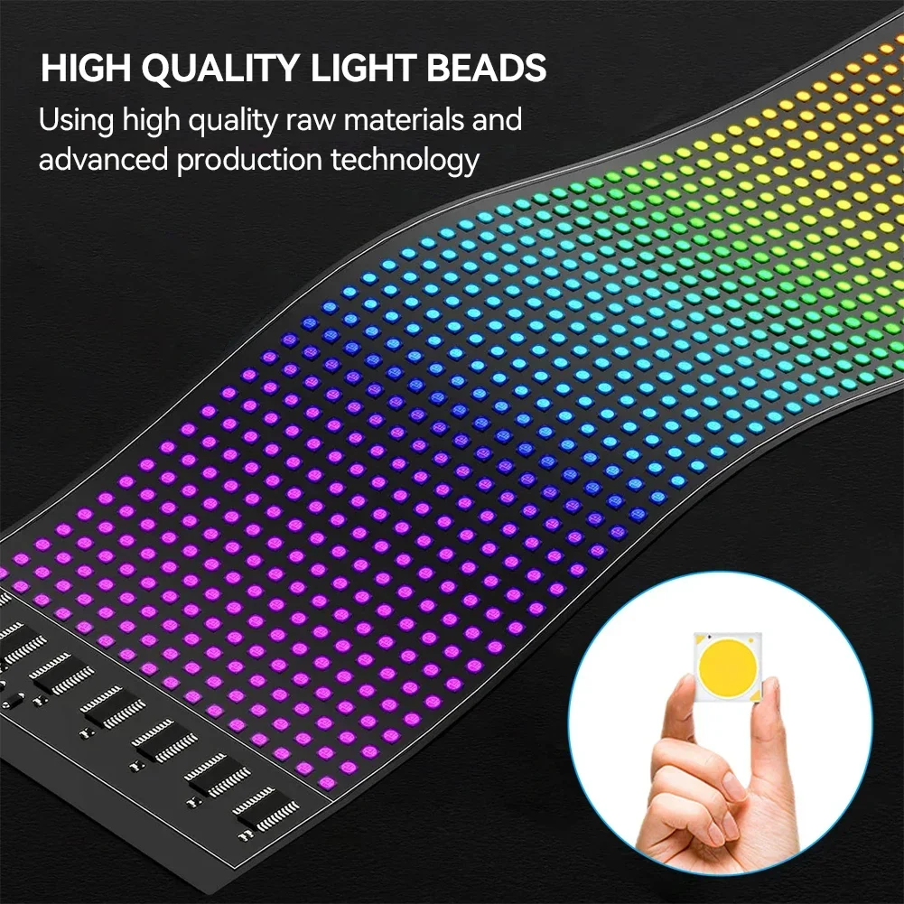 5V USB LED Matrix Pixel Panel Light Bluetooth App Control Scrolling Advertising LED Car Sign Animation Programmable For Car Shop