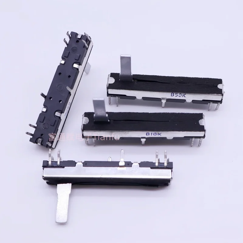45mm Siding Potentiometer Stereo Channel B10K B50K Axis Length 15mm Sliding Stroke 30mm 1pcs linear potentiometer adjustable resistor