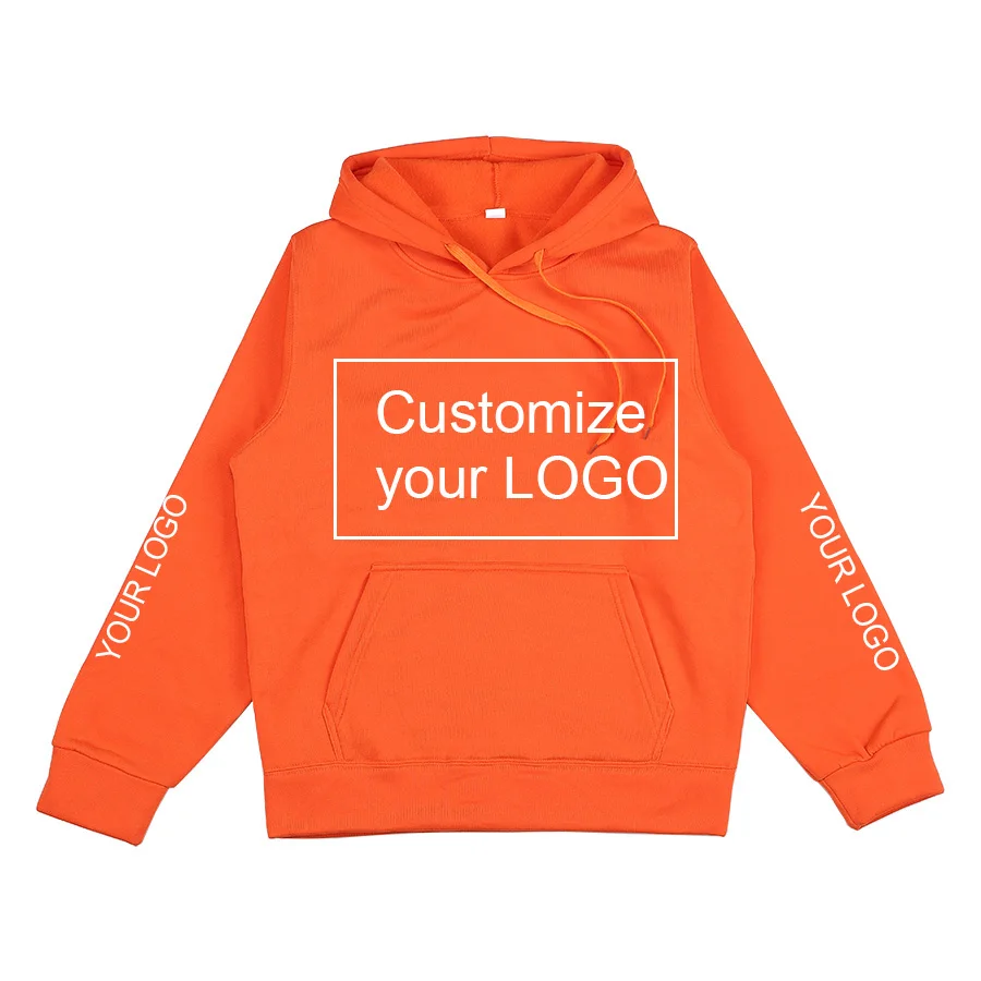 

Men and Women DIY Printed Hooded Sweatshirt Loose Pullover Spring Autumn Winter Cotton Customize your logo Hoodie (S-4XL)