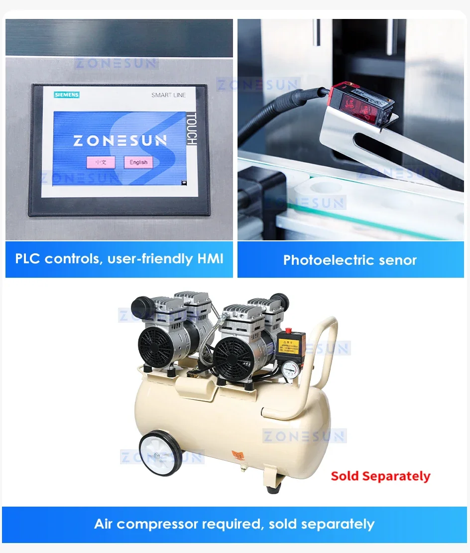 Shoin　機器 ZONESUN Autoamtic 2in1 モノブロック充填およびキャッピング
