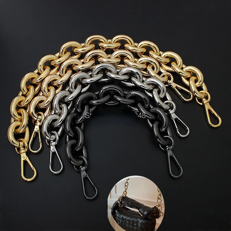27mm Thick Round Aluminum Chain and Hook Light Weight Bags Strap Bag Parts Handles Easy Matching Accessory Handbag Straps