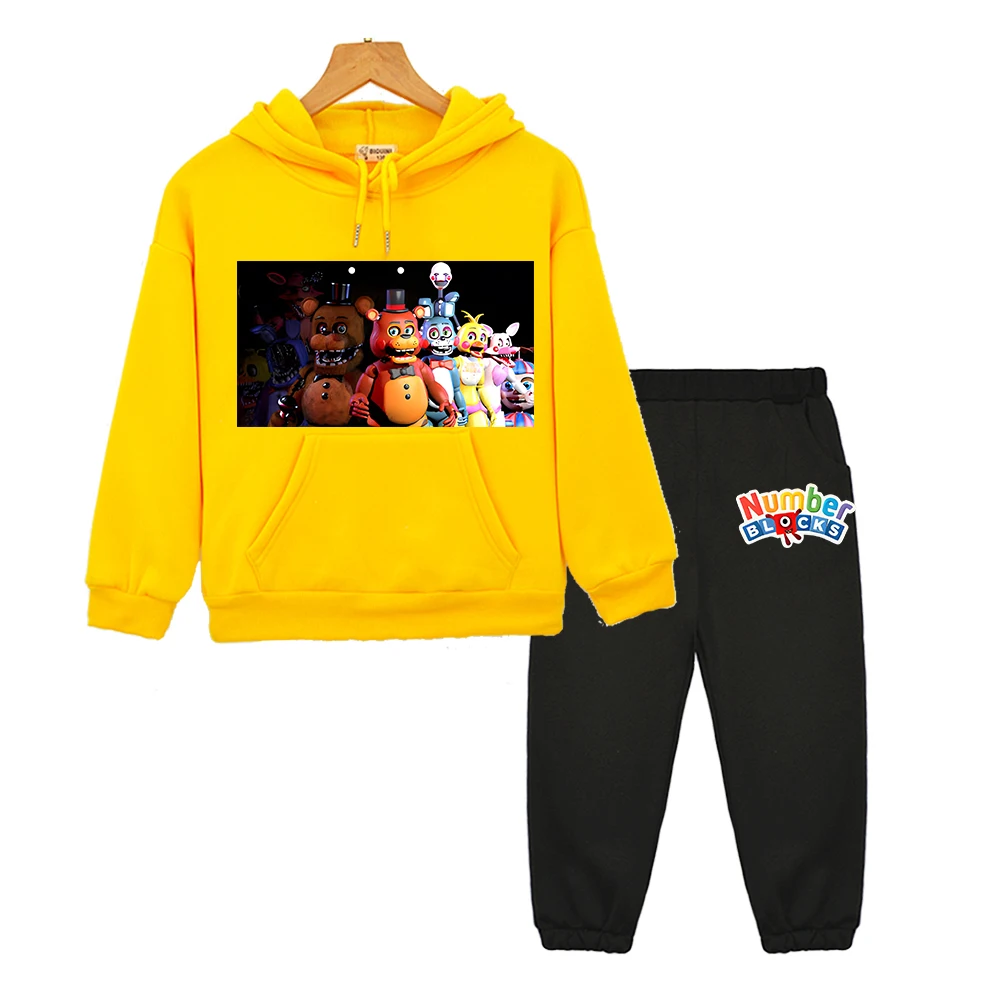 

FNAF Autumn boys girls Hooded Sets Fleece Jacket pullover Kawaii Anime hoodie Bear Rabbit Game sweatshirt kids boutique clothes