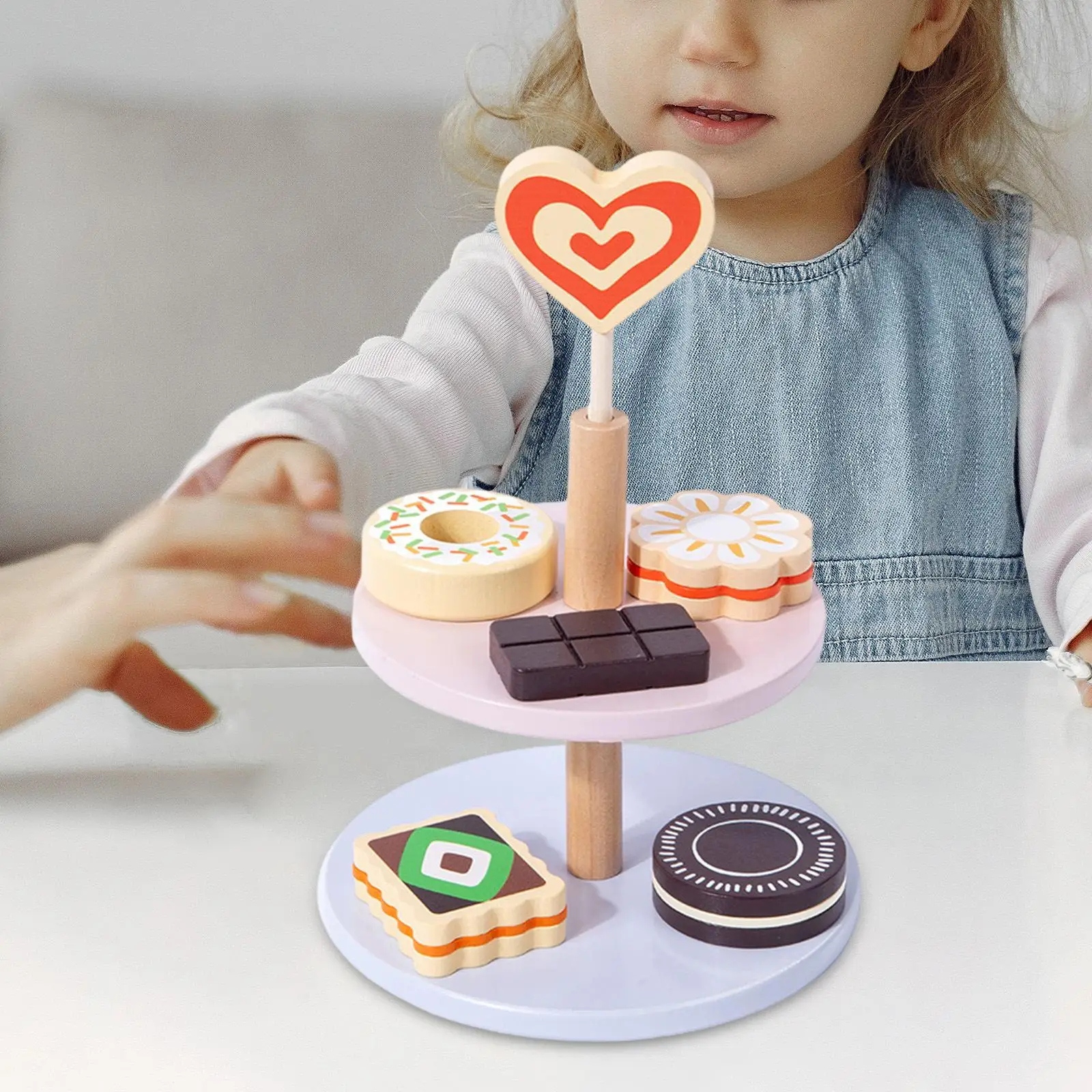 

Kids Afternoon Tea Toy Set Dollhouse Decoration Montessori Wooden Dessert Play Set Play Foods Toys for Boy Girls Birthday Gift