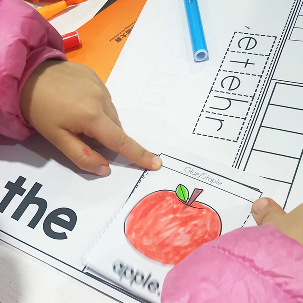 26pages English 26 letter Phonics DIY flip book Early education Material teaching aids learning toys coloring practice worksheet 2