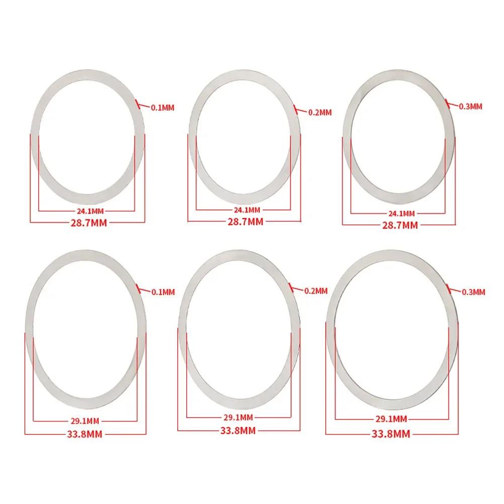 Bicycle Bottom Bracket Washer 6pcs 24/29/30mm Aluminum Alloy For BB86/91/92/BB30 PF30 Crank Crankset Bottom Spacer