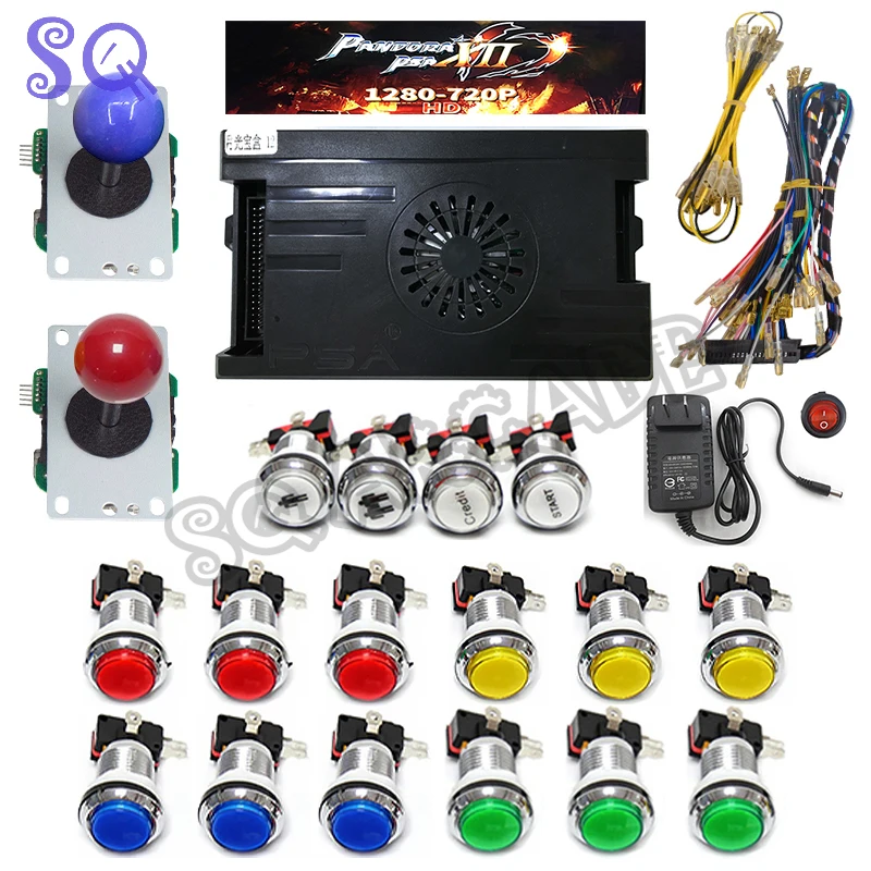 DIY Arcade Kit 3188 in 1 Pandora Saga 12 Game Board 8 Way Joystick & Happ Style Push Button for 2 Playes Arcade Machine 50 pcs plastic playes ocean ball children supply toy educational plaything pit balls pool swimming baby