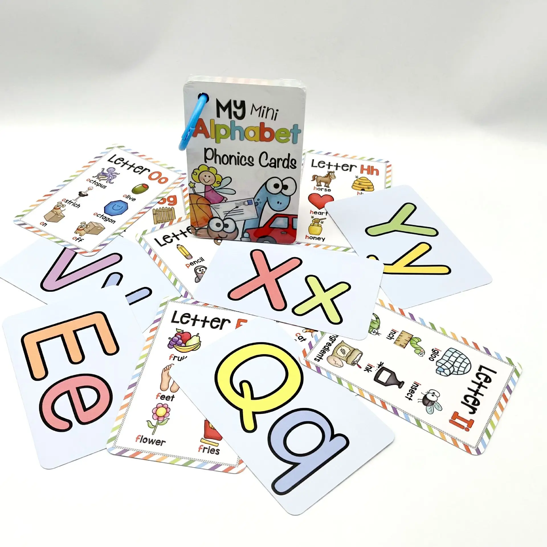 English 26 Letters Alphabet Phonics Pocket Flash Cards Early Educational Learning English Word Toys 2