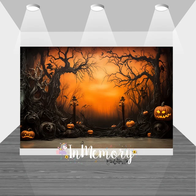 Halloween Night Pumpkins photography backdrops