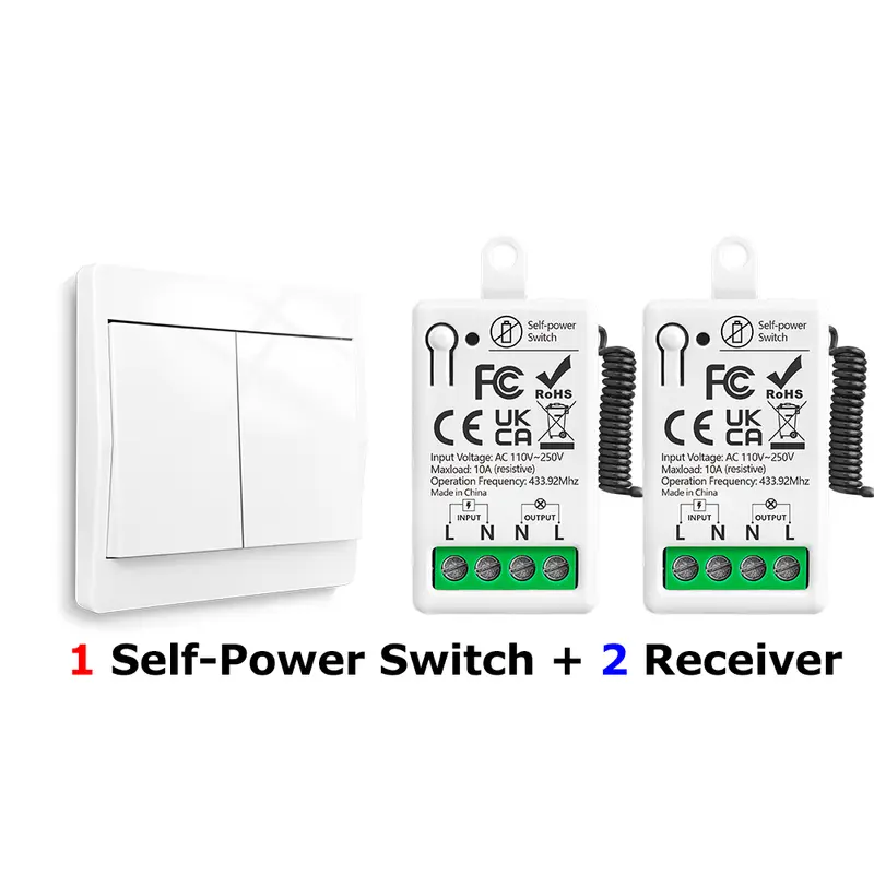 433MHz Wireless Smart On Off Switch 220V Mini Relay,86 Self-Powered Push Button Wall Switch No Need Battery for Home Improvement - Image 9