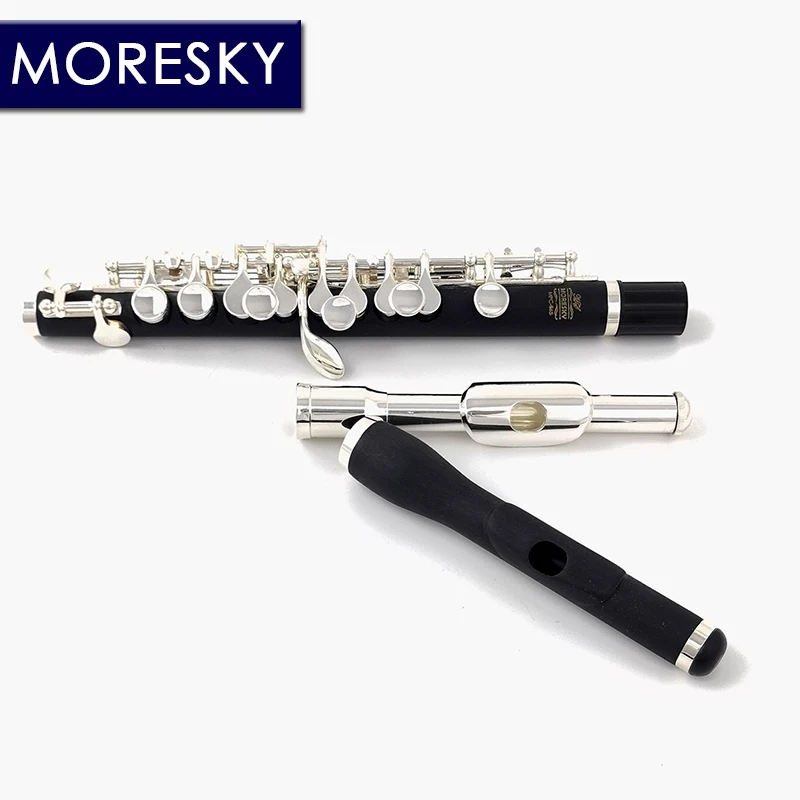 C Key Flute MORESKY Piccolo C Key Cupronickel Half-size Flute Silver Plated Body Material ABS Resin MPC-865