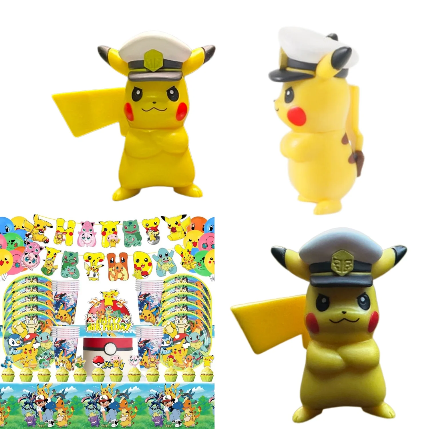 Pokemon Kindergeburtstagsparty Pikachu Anime-Charakter Cartoon-Geschirr Pappbecher Teller Kuchendekoration für Jungen Mädchen Party-Deko