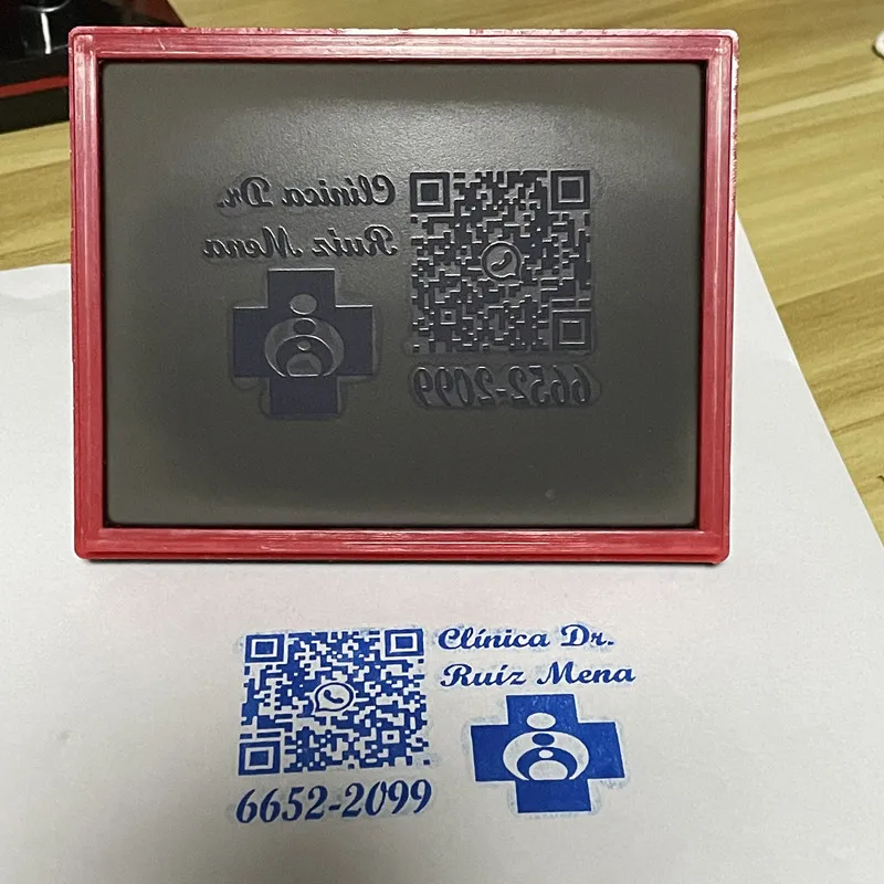 QR Code Personalized Logo Self Inking Stamp Rectangular Customized  Photosensitive Seal Stamp Logo Self Inking Stamp Custom