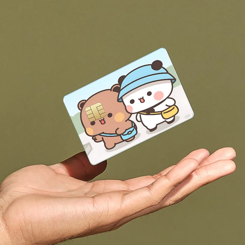 Bubududu Panda Anime Cartoon Sticker Film Skin For Credit Card Debit Bank Bus Card