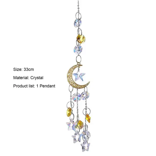 Gyönyörű, Fényes Függő Dekoráció Műszál Kristály Finom Csillag Alakja Napfényes Otthon - Image 5