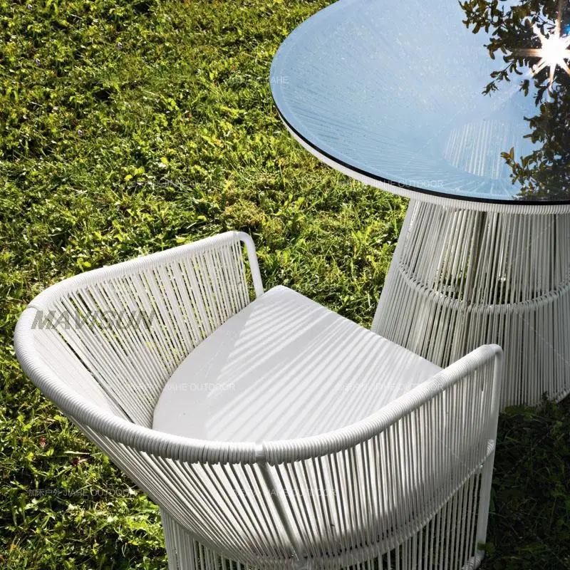 High-Back Rattan Sofa Set For Living Room Leisure Chairs With Coffee Table Outdoor Table And Chair Furniture Combination