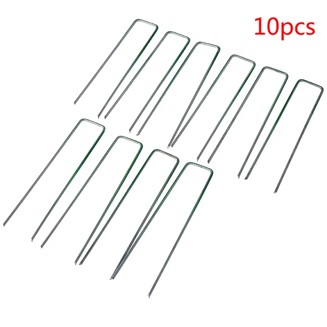 10 db Kerti U Csapok Acél Horganyzott Fél Zöld Műfű Gyepek