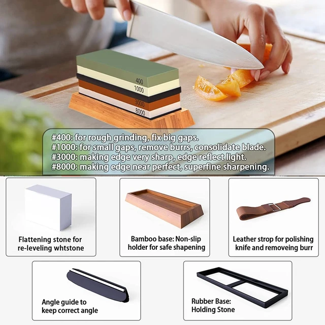 Whetstone Kitchen Knife Sharpening Stone 2 Side Grit 600/1000 NonSlip  RubberBase