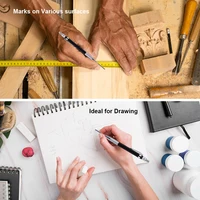 2.0mm Deep Hole Metal Woodworking Pencil Set With 2B Lead Refill,1 Random Pencil Sharpener,Carpenter Marking Pencil Supplies 5