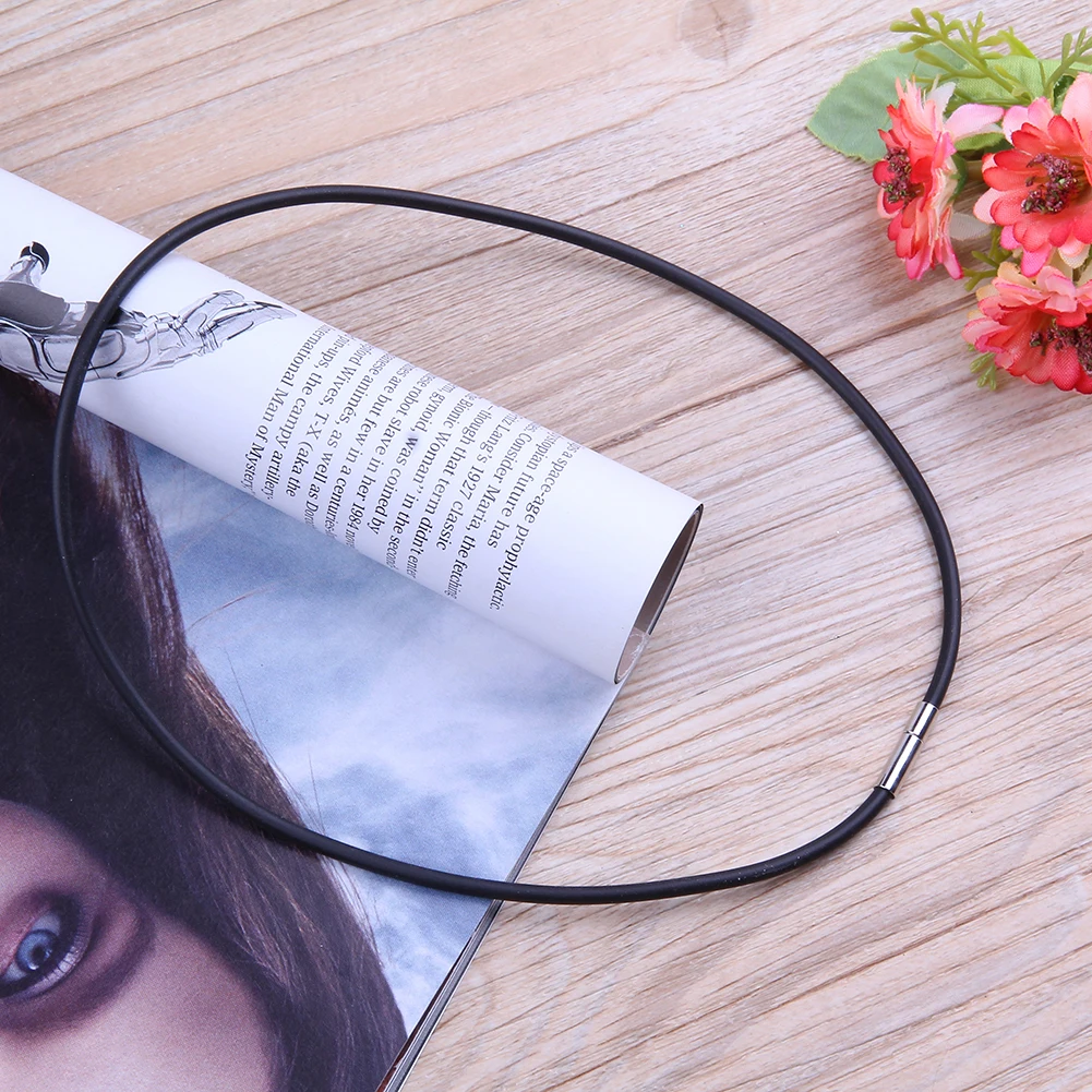 Black Rubber Choker Necklace Unisex Casual Jewelry