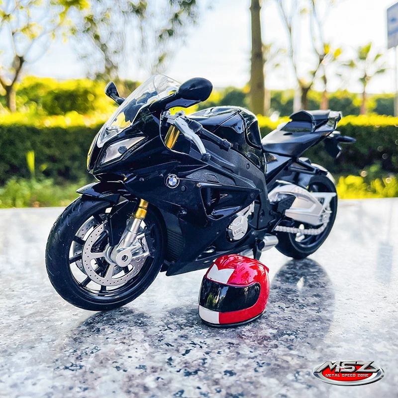 preto)1:12 BMW S1000rr Racing Motos Simulação Modelo de