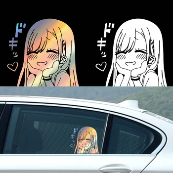 Adesivi interni per auto Simpatici adesivi per auto anime Paraurti per finestrino per auto Adesivi in vinile fustellati Accessori decorativi per auto Audi BMW