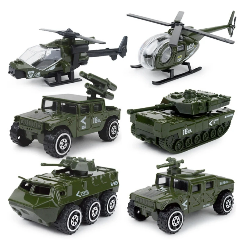 Alloy Set 1:87 Mini Fire Military Special Police Alloy Car Model Children's Pocket Toy Children's Gift