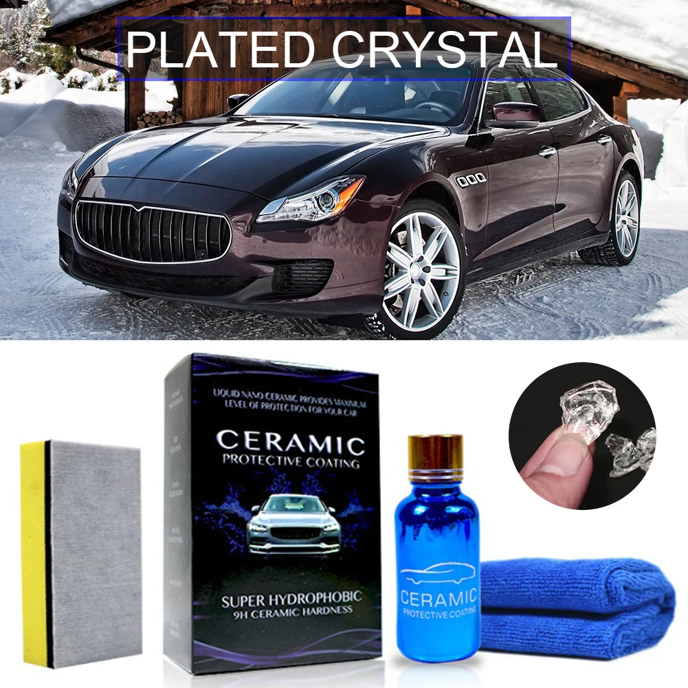 

9H Hardness Super Hydrophobic Car Glass Coating Liquid Ceramic Coating Car Paint Care Crystal Plating + Sponge + Box + Towel