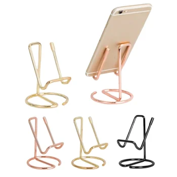 Supporto per telefono cellulare da scrivania, porta biglietti da visita, simpatico supporto per telefono cellulare in metallo, base per cellulare in filo metallico per tablet telefono