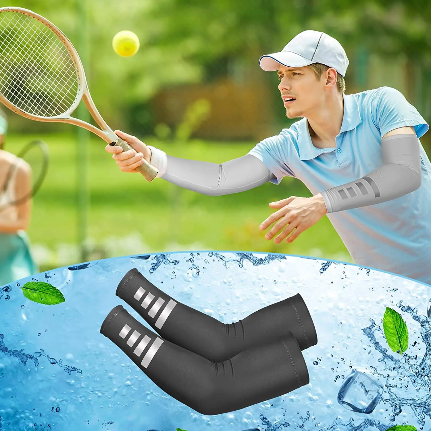 Sun Protection Sleeves UV Reflective Strap Arm Sleeves Cooling Sun Protection Arm Cuff Sunscreen Breathable Quick-drying Ice Silk Sleeves Guard Cycling Arm Covers Arm Cooling Sleeves Cut Resistant Arm Sleeves Bike Arm Sleeves Arm Compression Sleeves Arm Shaping Sleeves Elbow Protection Sleeve