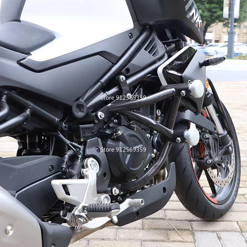 오토바이 이중 범퍼 엔진 보호 바 측면 낙상 방지 및 충돌 방지 스턴트 바 (CFMOTO NK450 450SR 450NK 용)