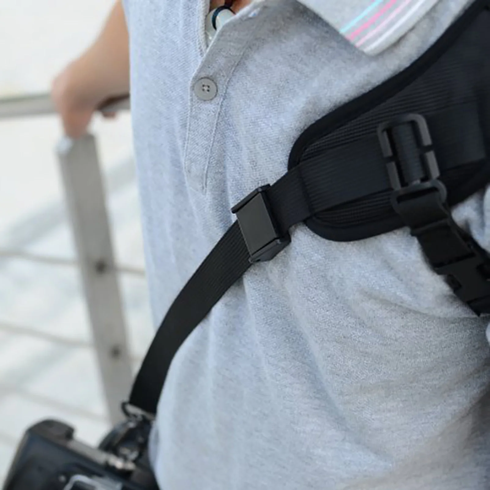 안전 테더가 있는 카메라 슬링 스트랩, 퀵릴리즈 슬링 벨트, 니콘, , 후지 DSLR 카메라용 어깨 스트랩