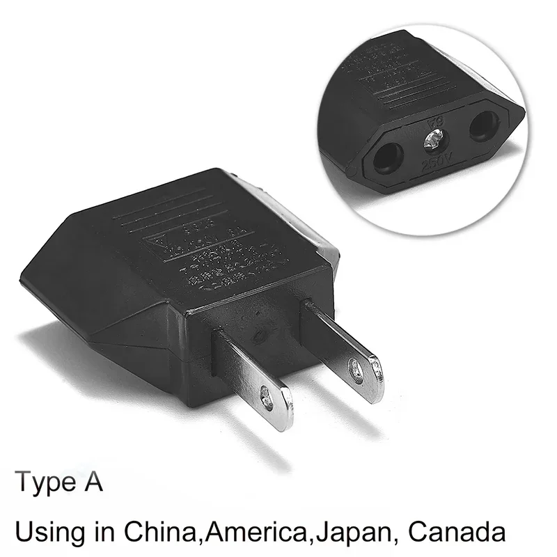 European to American Travel Power Adapter - EU to US Plug Converter with AC Outlet
