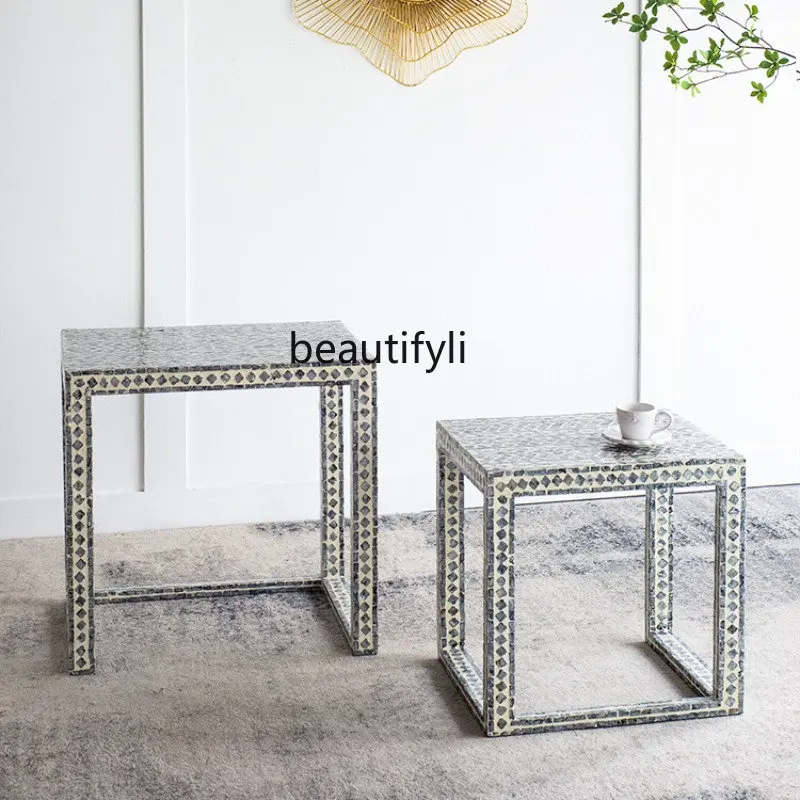

Living Room Side Table Corner Table Simple Shell Side Table Flower Stand Small Apartment B & B Small Coffee Table furniture