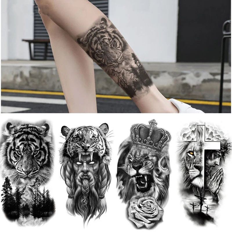 Waterproof Tattoo Stickers Body Small Arm Tattoo Stickers Animal Totem Men And Women Universal Tattoo Stickers Gift Decoration 2