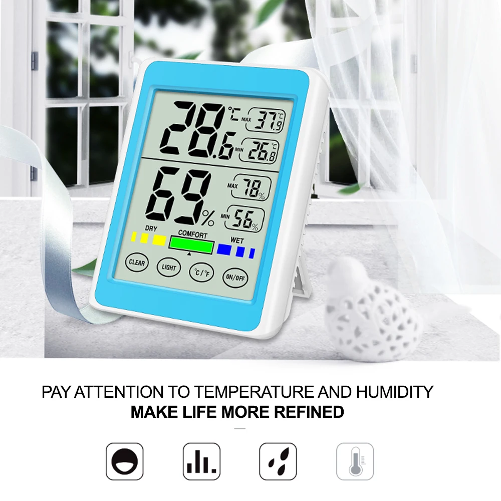 Wireless Weather Station, Digital Indoor/Outdoor Thermometer & Hygrometer  with Temperature Humidity, Weather Forecast with LCD Back-Light, and