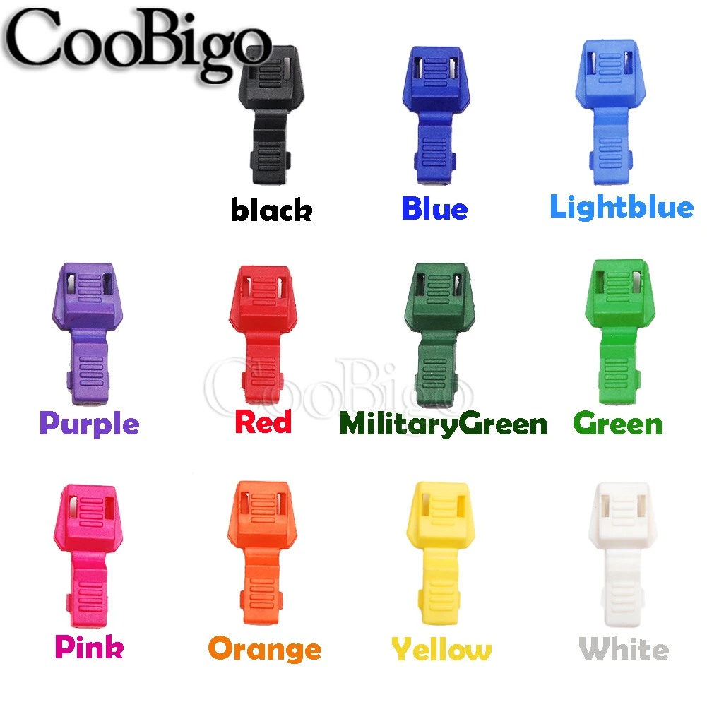 12pcs Cord Ends Clip Plastic Colorful for Zipper Pull Lanyard Backpack Paracord Shoelace Sportswear Rope DIY Accessories