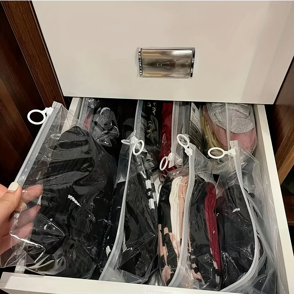 10pcs White Clear Zip Lock Plastic Package Bag with Zipper Hang Hole Self Seal Transparent Ziplock Poly Packaging Pouches