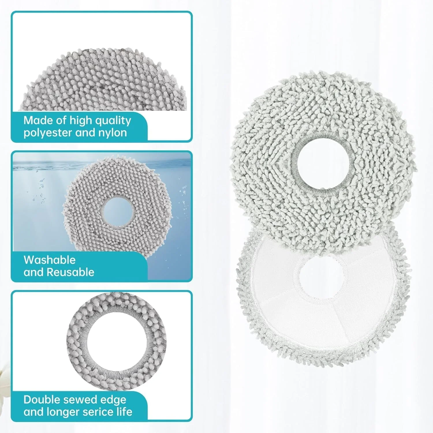 Roborock Robot Vacuum Accessory Kit - Dust Bag, Main and Side Brush, Filter, and Mop Cloths