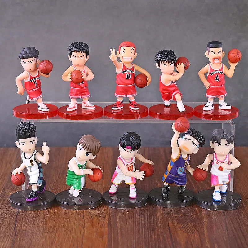 Anime Hanamichi Sakuragi Rukawa Kaede Miyagi Ryota Mitsui Hisashi Akagi Takenori PVC Figures Toys 5pcs/set action figure cartoon toys