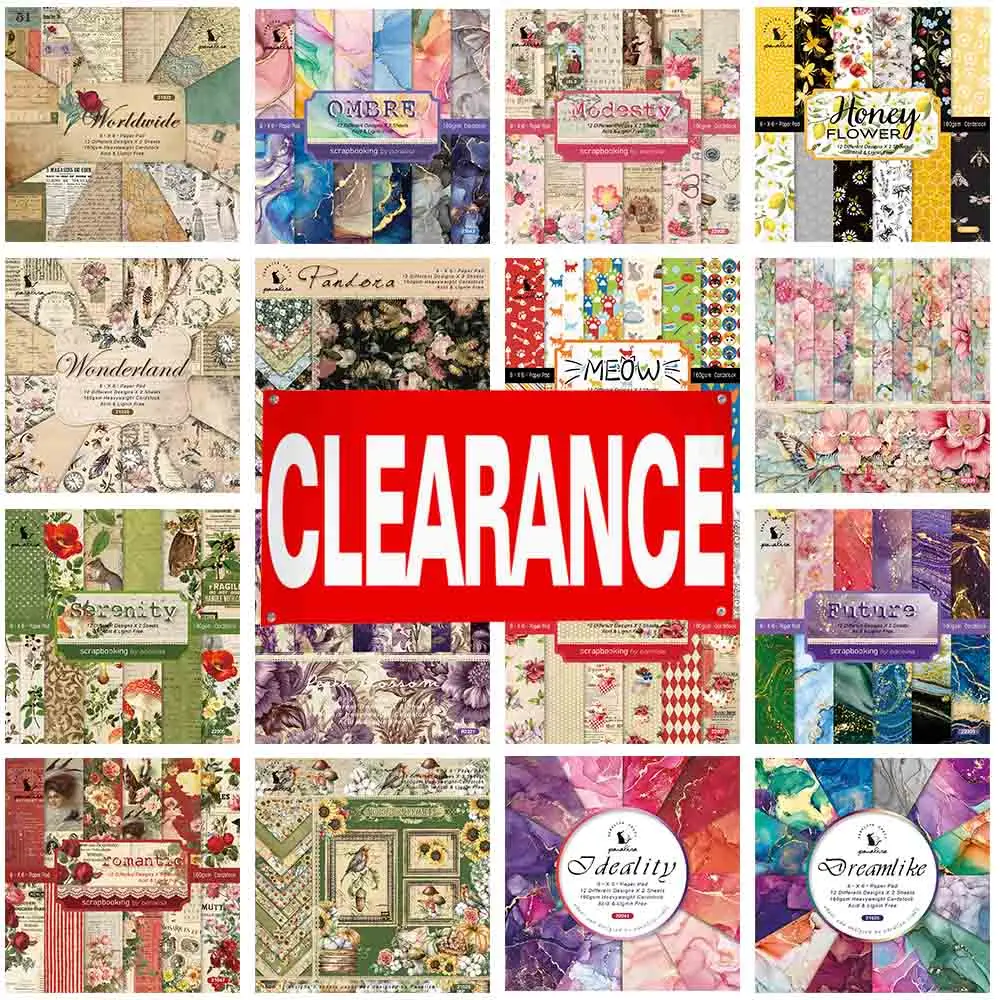 Carta Per Scrapbooking Vintage - 24 Fogli 15x15cm (6 Pollici) - Stampati Un Lato - Per Album, Biglietti E Decorazioni