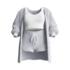 Womens Cosy Knit Set Outfits O Neck Cropped Tank Tops Long Sleeve Fleece Warm Hooded Cardigan Shorts Set Comfortable Loungewear 1