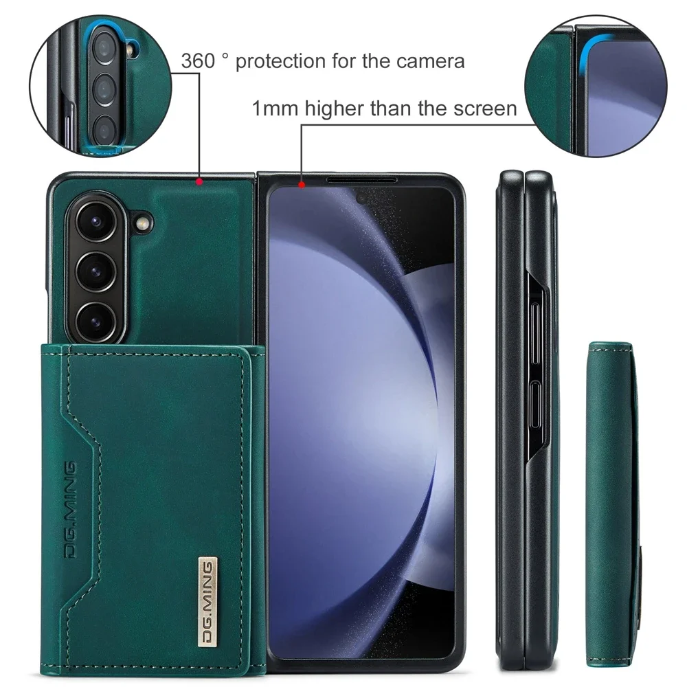 2-in-1 Leather Wallet Case with Magnetic Card Holder and Kickstand