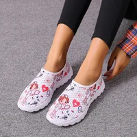 Ladies Loafers Cartoon Nurse Doctor Print Women Sneakers Slip on Light Mesh Casual Shoes Summer Breathable Flats Zapatos 1