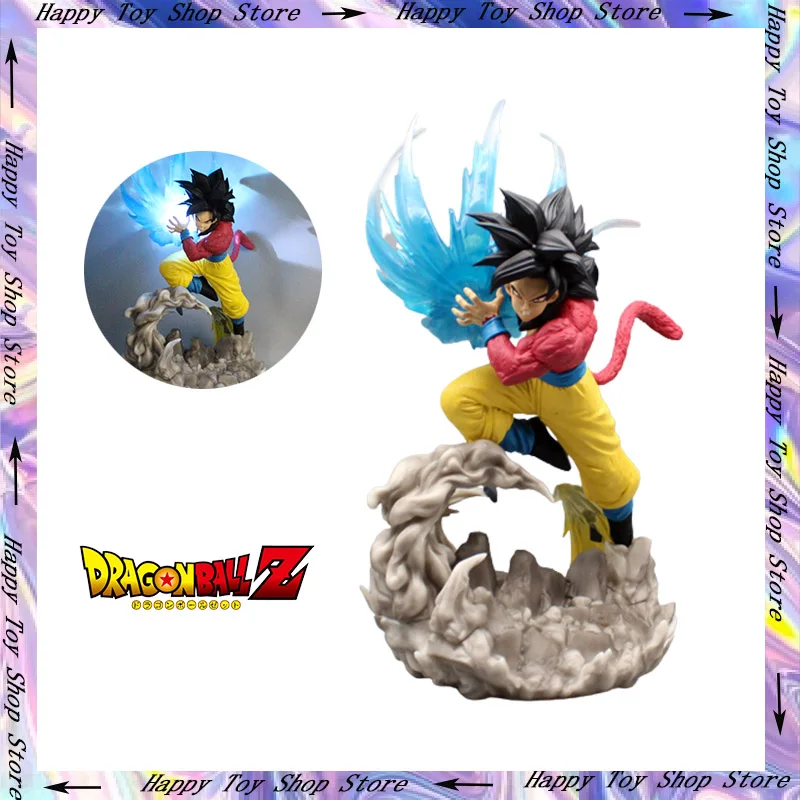 

Dragon Ball Gt Goku Anime Figure Ssj4 Son Goku Gk Super Saiyan 4 Luminous Kamehameha Wave Figurine 38cm Pvc Model Doll Toy Gift