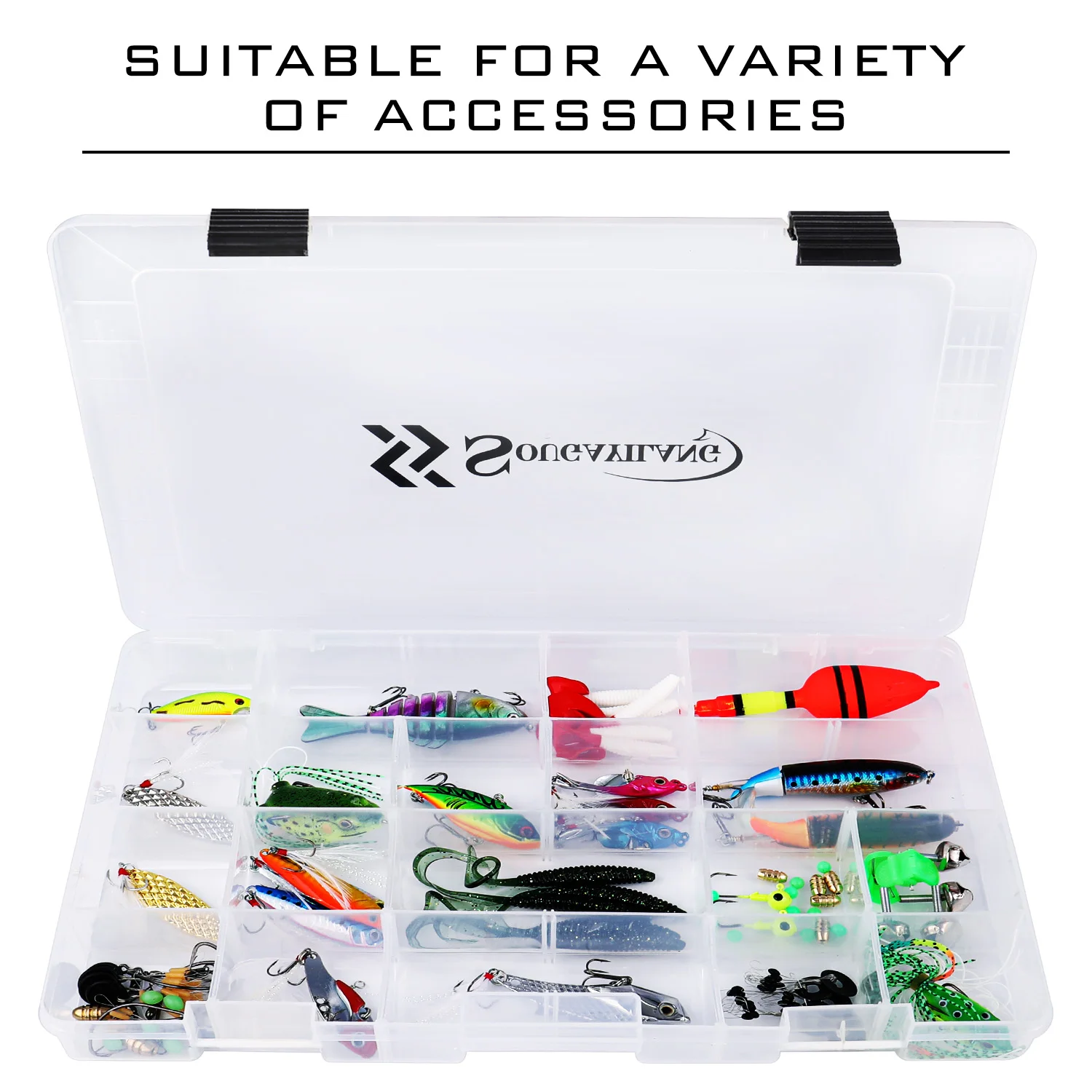 Sougayilang Fishing Tool Box 1/2/4pcs 3600 3700 Plastic Bait Storage Box Portable Fishing Tackle Suitable for A Variety of Bait