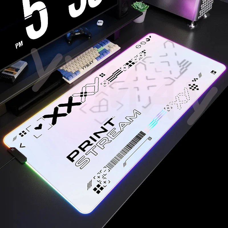 Colección de impresión, alfombrilla de ratón RGB, alfombrillas de ratón grandes para juegos, alfombrillas de ratón luminosas, alfombrilla de ratón LED grande, alfombrilla de escritorio, alfombrillas d