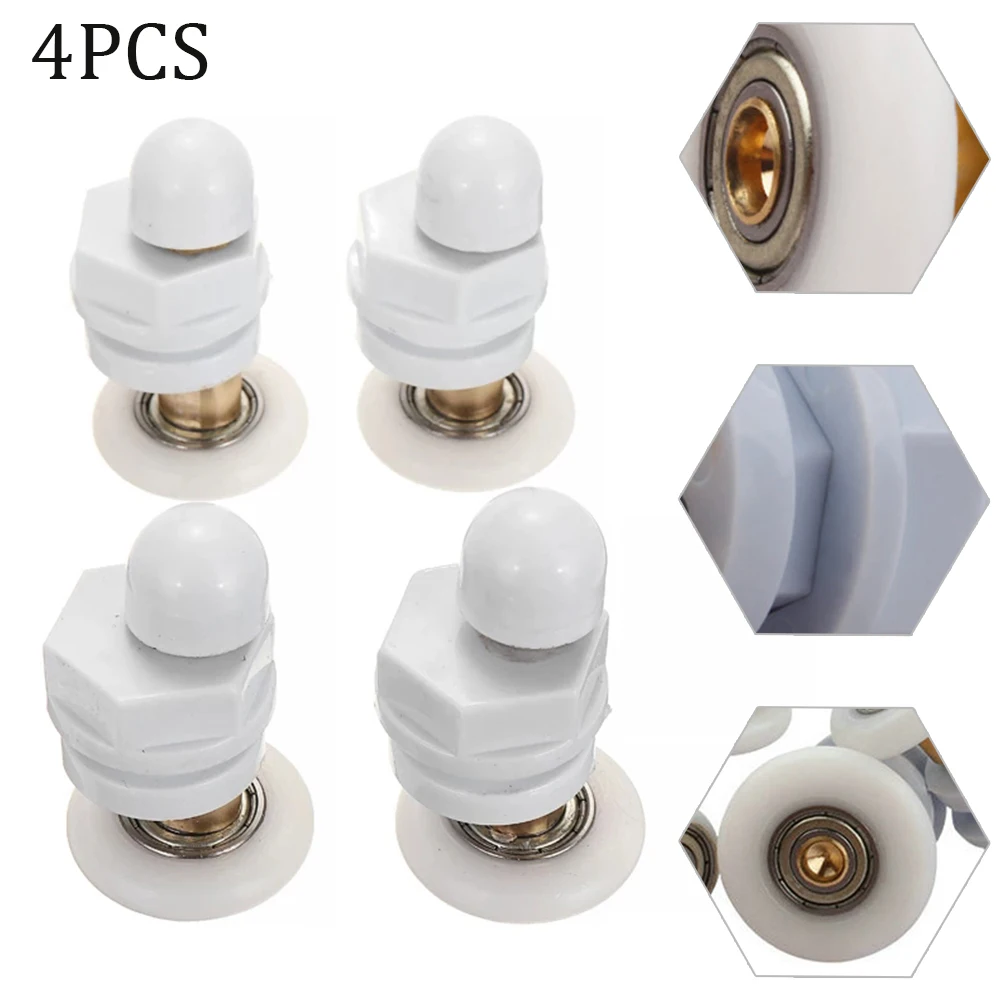 Description Picture 2 of item4pcs Shower Door Rollers 19/23/25/27/29mm Durable Rooms Cabins Pulley Shower Room Roller /Runners/Wheels For 4-8mm Glass Doors