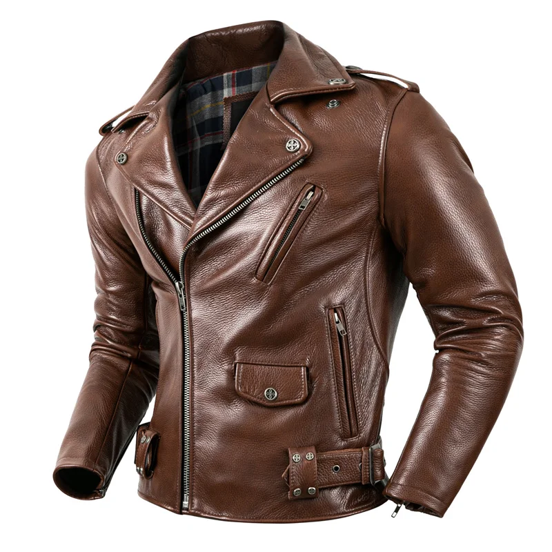 남성용 오토바이 재킷 가죽 및 소가죽 재킷 봄과 가을 오프로드 오토바이 라이딩 재킷 짧은 슬림핏 재킷