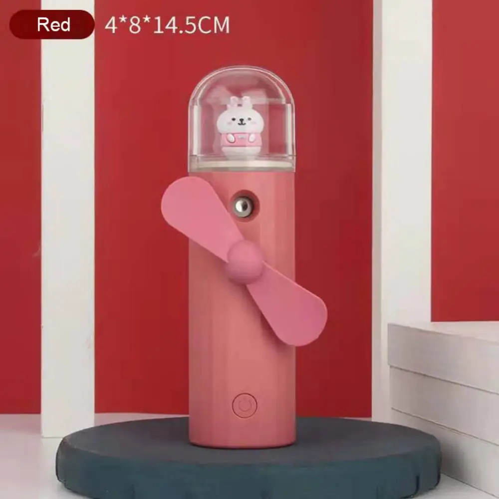 Description Picture 4 of item2 In 1 Portable Fan Humidifier USB Rechargeable Handheld Fan Water Spray Mist Fan Face Steamer Air Conditioner Cooling Fan