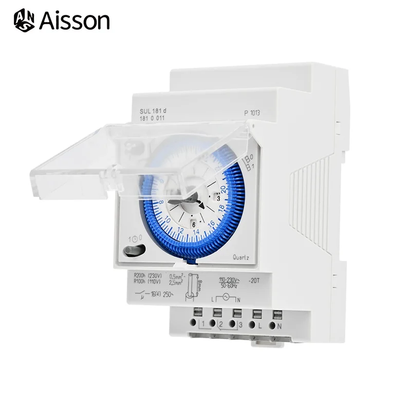 SUL181D Din Rail Mechanical Timer 24 Hour Time Switch Relay Electrical Programmable Timer Switch AC220V 3